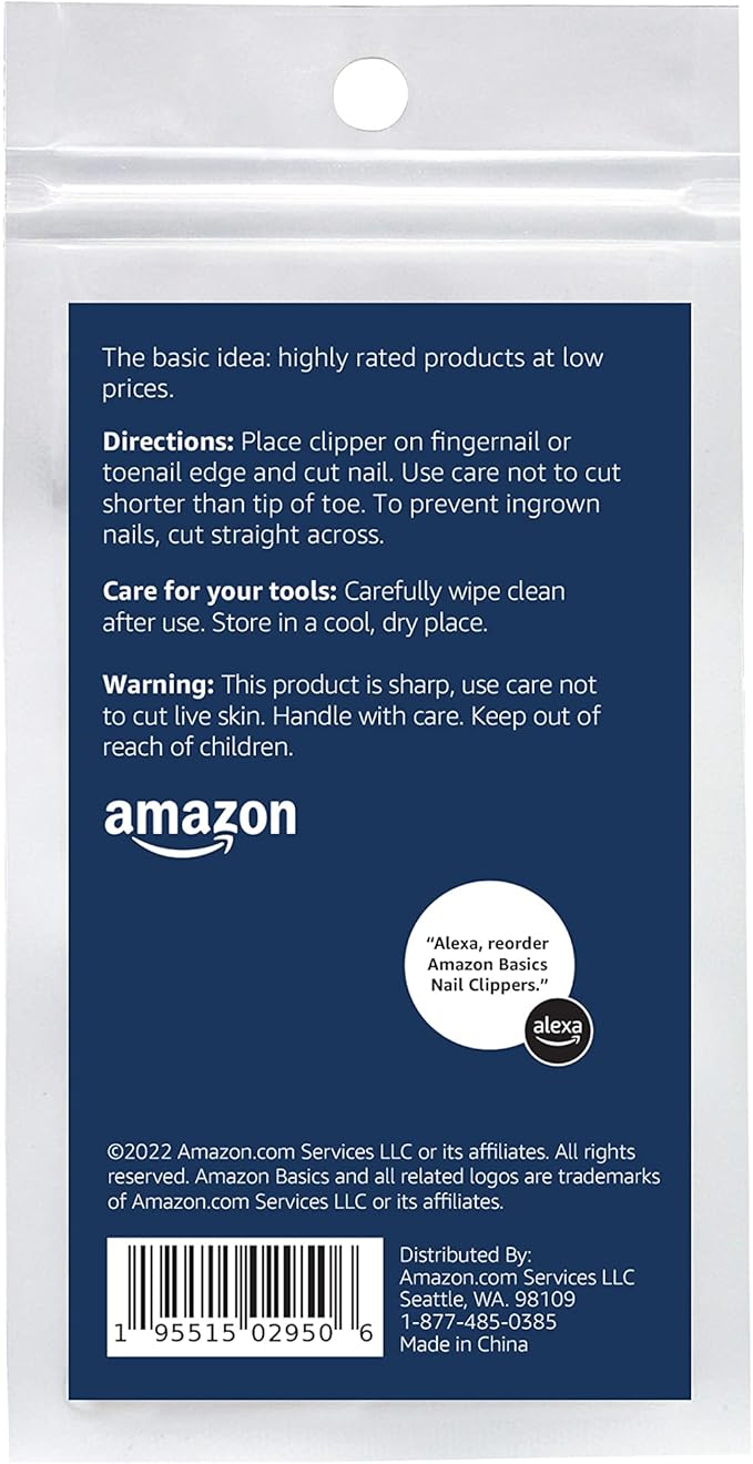 Amazon Basics Toenail and Fingernail Clipper Set, Nail Clippers, Grooming Tool, Black