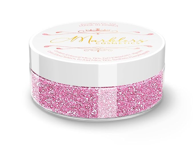 MARBLERS Twinkle Face & Body Glitter [Flamingo] 0.18oz (5g) | Fine | Non-Toxic | Vegan | Cruelty-Free | Festival, Rave & Party Makeup | Eye, Hair, Nail Polish, Eyeshadow | Nail Art | Gel Nail