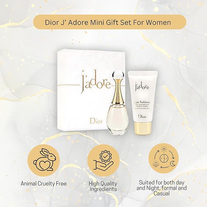 Dior J'adore Perfume for Women Mini Fragrance Gift Set EDP & Body Lotion Duo Travel Set