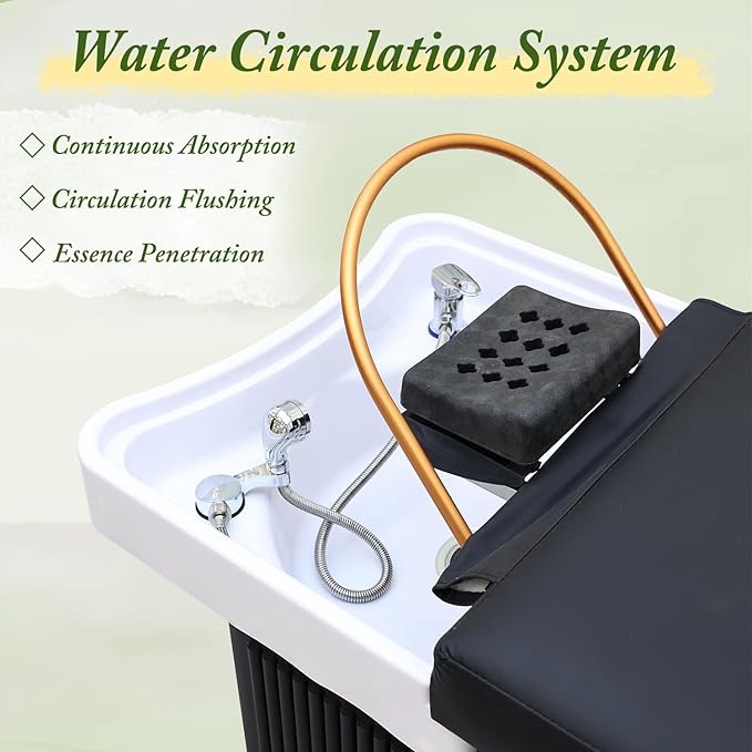 Professional Head Spa Equipment, Shampoo Massage Bed, Japanese Head Spa Bed, Massage Table with Water Circulation System, for Spa Beauty Salon Barber