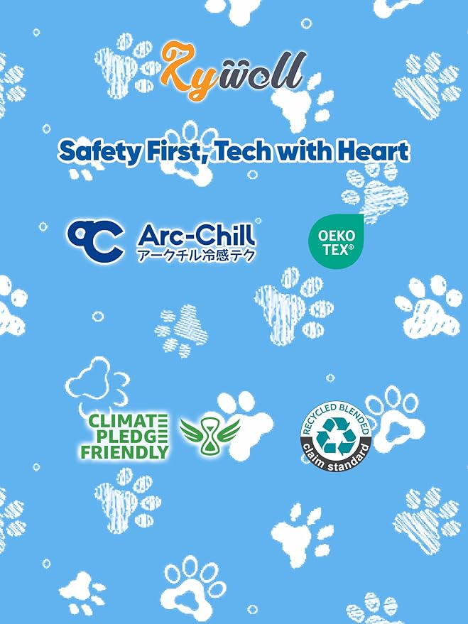 36x27in Dog Cooling Mat with One-Way Moisture & Arc-Chill 3.0 | Color-Changing Cool Indicator. Washable, Non-Slip Pet Bed. One-Way Moisture Tech Keeps Cool & Dry for Floors, Sofas, Kennels
