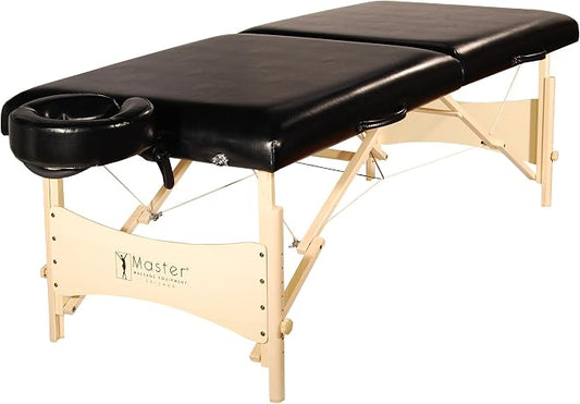 Master Massage Balboa Luster Upholstery Portable Massage Table Package, Black, 30 Inch