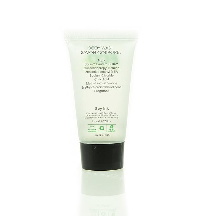 ECO AMENITIES Travel size 0.75oz hotel body wash bulk, Clear, 288 Count