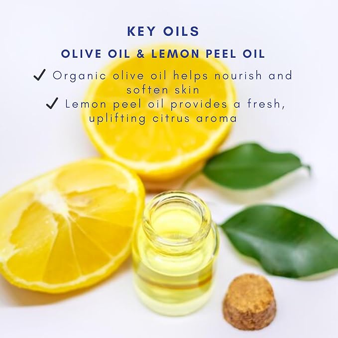Olivia Care Lemon Bar Soap 3 Pack Natural, Organic - Infused with Citrus Lemon Essential Oil - Clean Energize Mind Body - Moisturize, Hydrate - Makes Skin Soft & Silky - 3 X 5 OZ