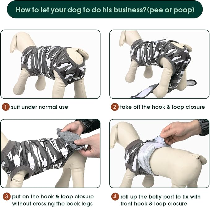 Kuoser Recovery Suit for Dogs Cats, Soft Dog Surgery Suit Female Male Spay | Professional Dog Onesie for Surgery, Substitute E-Collar & Cone, Prevent Licking Dog surgical suit Pet Neuter Suit