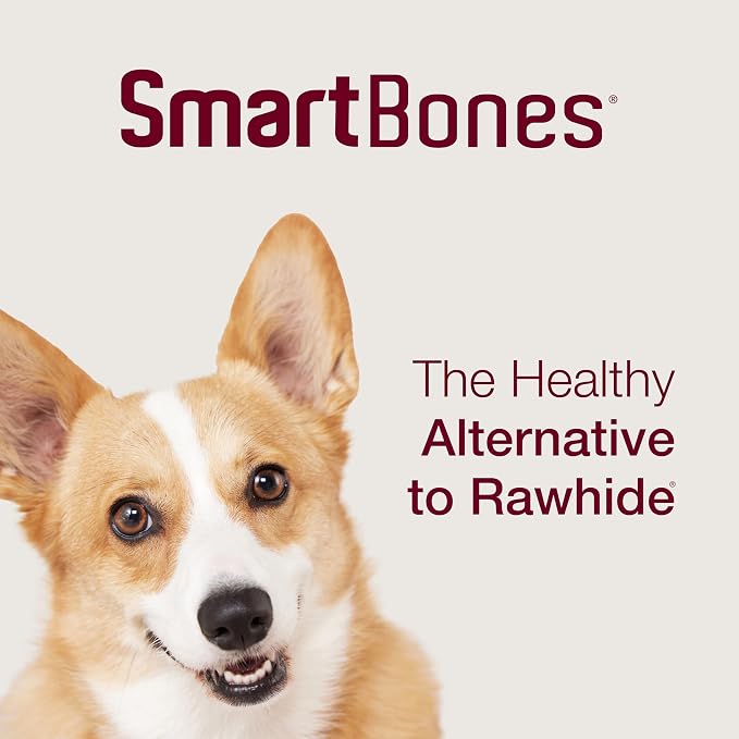 SmartBones Medium Bone Rawhide-Free Dog Treat, Real Peanut Butter, 4 Count | With Real Peanut Butter & Chicken, Easy To Digest Chew, Vitamin & Mineral Enriched, Supports Dental Health, For Medium Dogs