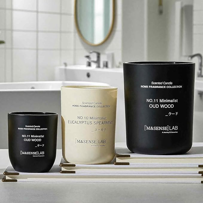 M&SENSE Natural Soy Candle| Lavender Vanilla | 5.3 oz | Mini Spring Scented Candles for Relaxation, Meditation, Home Décor | for Bedroom, Office, Party Small