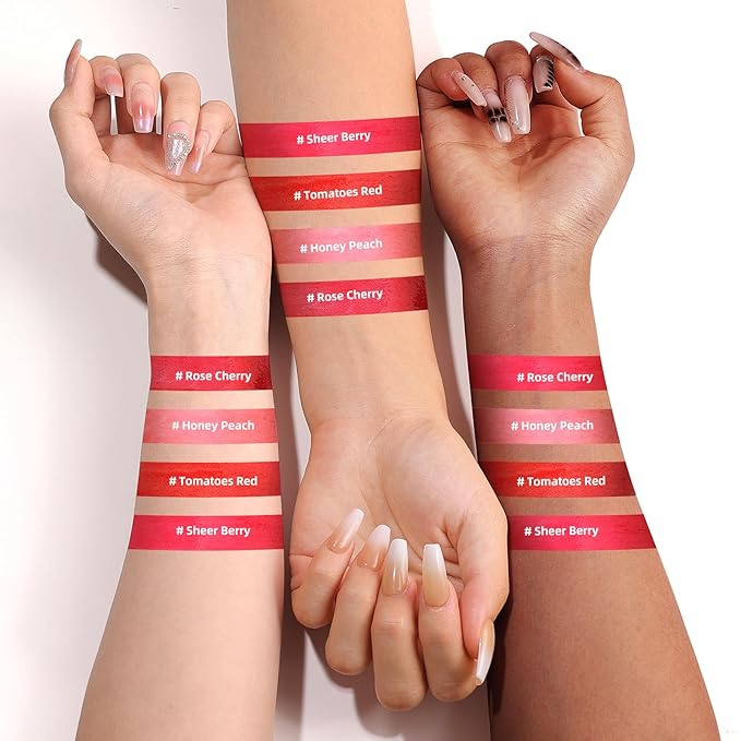 bayfree Liquid Cheek & Lip Stain, Korean Lip Tint with Moisturizing & Weightless, Non-Sticky, Long-Lasting, Kiss-proof, All Long-wearing, Vegan Makeup (Tomatoes Red)
