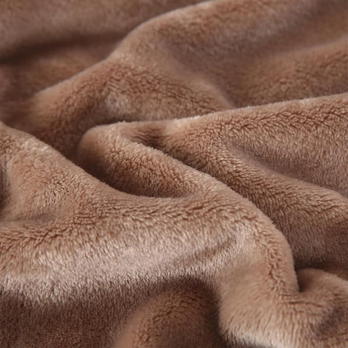 TASTHROW Lightcoffee Throw Blanket 60x80 Inches | Soft Plush Cozy Fleece Flannel Throw Blanket, Lightweight Warm Throws for Bed, Couch, Bedroom and Living Room, All Seasons