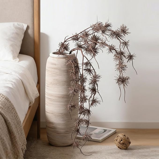 ALMA White Tall Vase for Floor, 18'' Extra Large Vase for Pampas Grass | Big Ceramic Vase for Dried Flower, Rustic Decorative Vases for Home Decor, Living Room, Mantel, Entry, Holiday & Wedding Gift