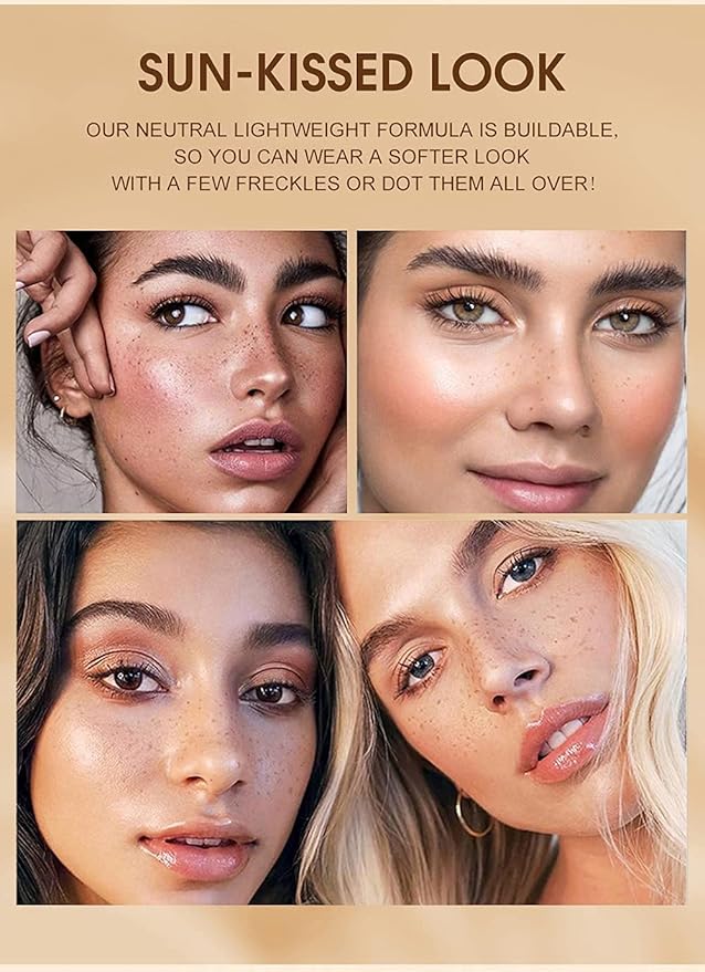 Freckle Pen 4 Colors Available, Natural Lifelike Freckle Makeup Pen, Waterproof Long Lasting Quick Dry - Light Brown, Natural Coffee, Chestnut, Dark Brown (2Pack) (3-Chestnut + 4-Dark Brown)