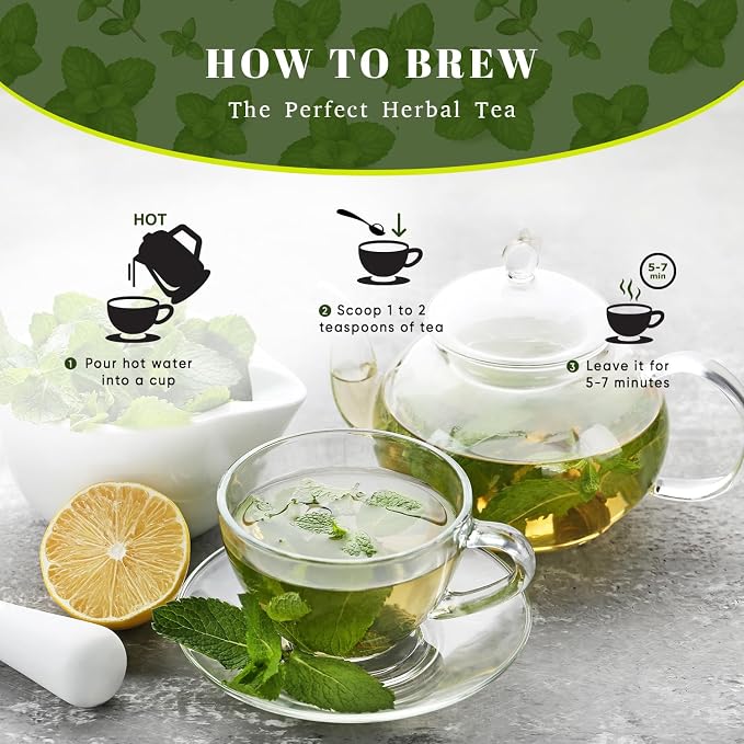 Oxify Organic Peppermint Leaves Herbal Loose Tea- 16 oz (16 oz, Peppermint)