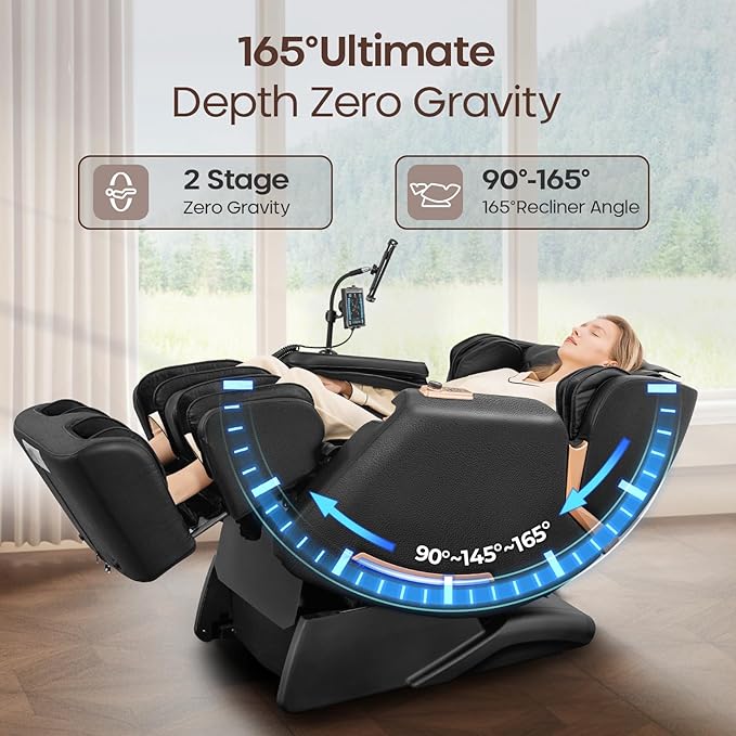 4D Massage Chairs Full Body - 53.5 Extend Sl Track Shiatsu Massage Chair - Zero Gravity Massage Chair,11 Massage Techniques,Core Heating & 22 Airbag, Smart Foot Rollers,Ai Voice, Yoga Mode