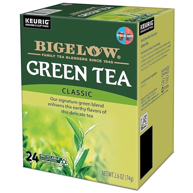 Bigelow Green Tea Keurig Single-Serve K-Cup Pods, (Pack of 24)