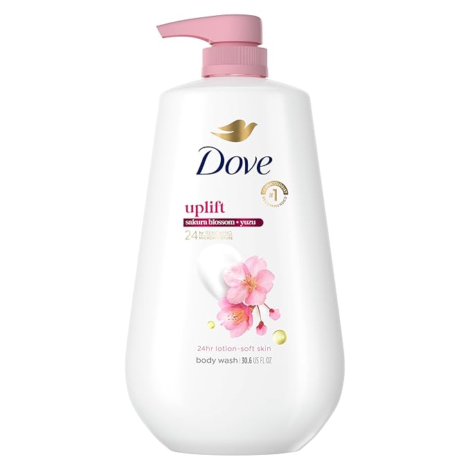 Dove Sakura Body Wash Uplift Sakura Blossom and Yuzu for 24hr Lotion-Soft Skin Moisturizing Skin Cleanser with No Sulfates No Parabens 30.6 Fl Oz