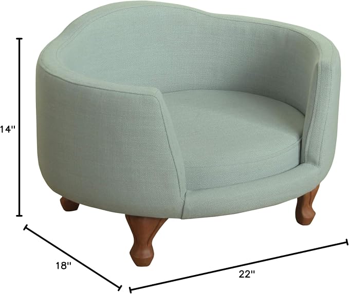 HomePop Curved Upholstered Pet Bed - Light Green Stain Resistant Fabric