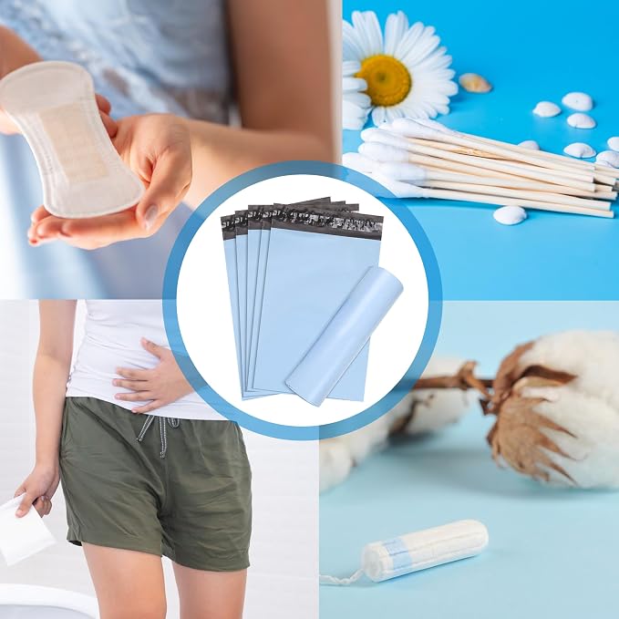 Sanitary Napkin Disposal Bags - Block Odors, Great Adhesion, Perfect Size - Feminine Hygiene Disposal Bags for Tampons and Pads 100Pcs (Blue)