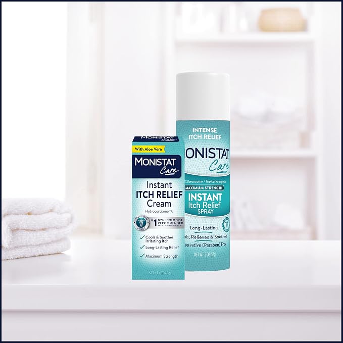 Monistat Instant Itch Relief for Women, Feminine Care Spray, for Relief from Intense Vaginal Itch, 2 Oz