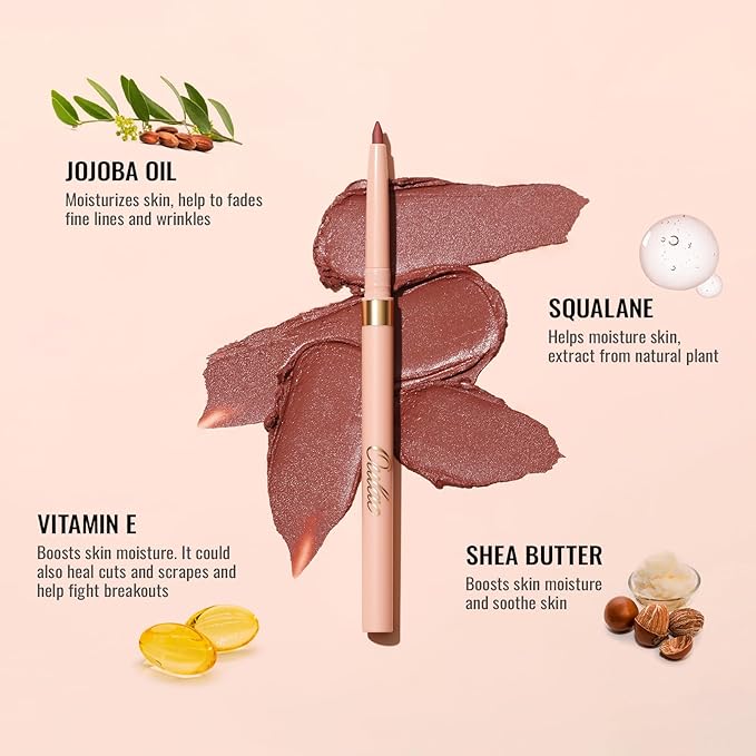Oulac Waterproof Lipliner Pencil - Smooth and Creamy, Retractable Lip Makeup for Precision Application, Vegan & Cruelty-Free, LL08 Ruby