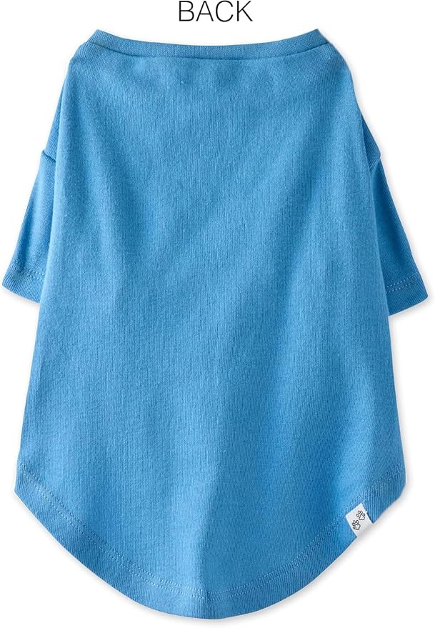 Pet Passion Toby II - The Perfect Tee, 8 Pack Short Sleeve Pet T-Shirt 100% Organic Cotton Tees Clothes for Small, Medium, Large Dogs, Rainbow Blue, X-Small