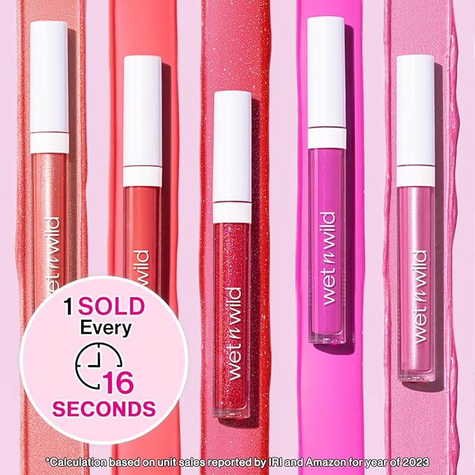 wet n wild MegaSlicks Lip Gloss, Ultra-Glossy, Vitamin-E Enriched, Ultra-Gloss High Shine Moisturizing, Cruelty-Free & Vegan - That's My Jam