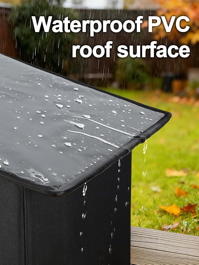 Weatherproof Heated Cat Houses for Outdoor Cats - Insulated Cat Shelter for Winter with Thermostatic Heating Pad and Escape Door, Warm Outside Pet House Gift for 2-3 Feral Cats (Black)