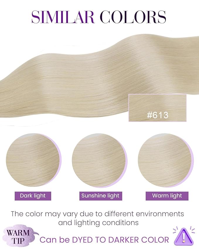 LaaVoo K Tip Hair Extensions Real Human Hair Bleach Blonde U tip Hair Extension Human Hair Hot Fusion Blonde KTip Human Hair Hair Extensions 20 inch 50g/50s
