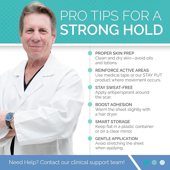 Clinically Proven Silicone Scar Sheets – Medical Grade Tape for Surgery, C-Section, Keloids & Tummy Tuck Scars