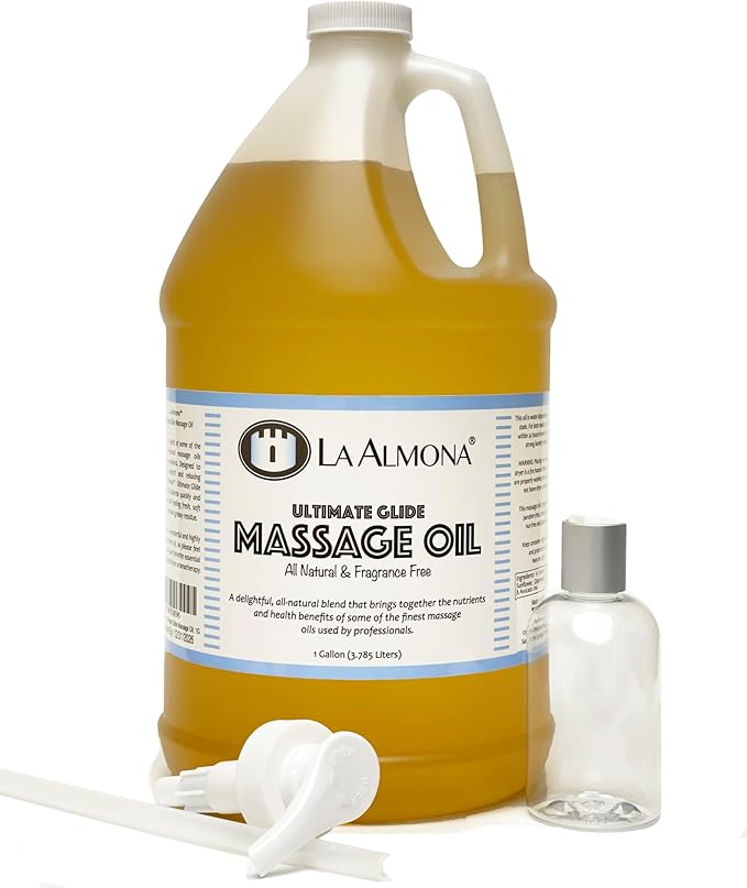 Ultimate Glide Massage Oil, 1 Gallon with Dispensing Pump & 4oz Bottle