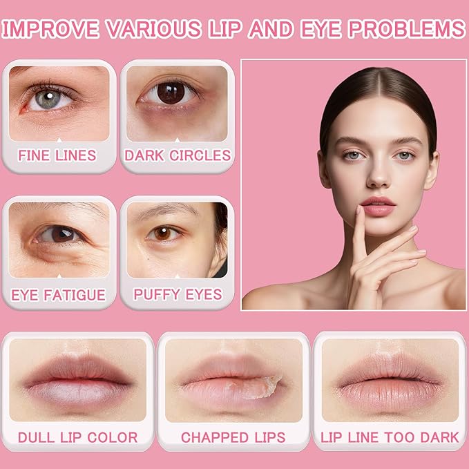 20 Pairs Lip Mask & Eye Mask, 24K Crystal Collagen Under Eye Patches for Puffy Eyes, Party Favors Adults, Bridesmaid Gifts, Bachelorette Party Accessories, Skincare Bulk, Galentines Day Gifts