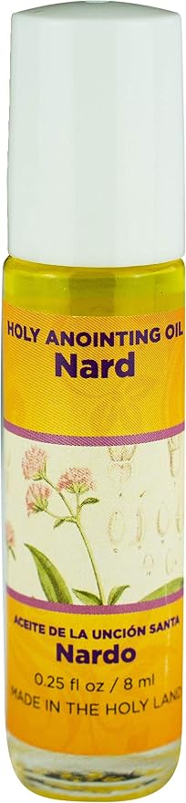 Nard Holy Land Anointing Oil from Israel, 1/4 oz Roller Bottle from Jerusalem, Locally Sourced Herbs & Essences, Gift for Pastors, Priests, Rabbi, & Clergy, Aceite Ungido de Nardo