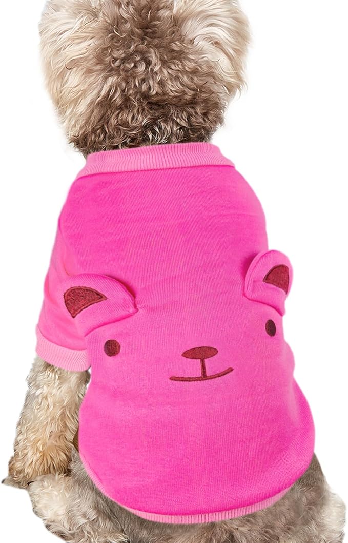 Rose Cute Dog Sweater Soft Winter Clothes for Small Dogs, XS | Classic Rose Knit Pullover, Fall Winter Outfit, Elastic Cuffs, Holiday Party Matching, Machine Washable Sweatshirt for Pets