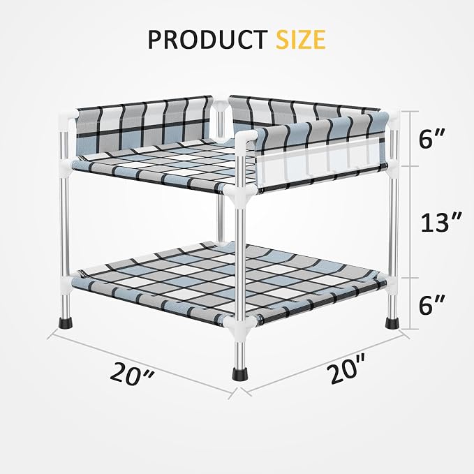 Bedside Dog Bunk Bed with Guardrail, 2 Layers Window Perch Sleeper Dogs Cot | 2-Tier Bedside Sleeper with 3-Fence, Double Elevated Human Dog Bed for Multi-Pet Households, Small