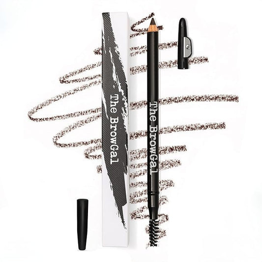 3 in 1, Skinny Eyebrow Pencil - 02 with Sharpener Cap & Spoolie Brush - Draws Tiny Brow Hairs & Fills in Sparse Areas & Gaps, Sharp Enable, Longwear, Long Lasting – "7.4 In, Espresso