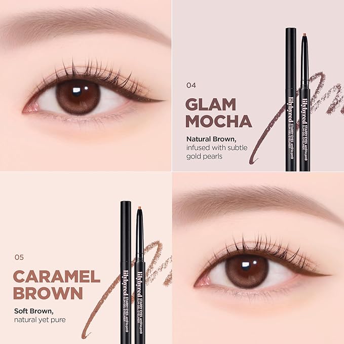 lilybyred Starry Eyes Am9 to Pm9 Slim Gel Eyeliner | Korean Ultra-Slim 2mm Gel Eyeliner, Intense Color Payoff, Creamy Formula, Easy Blending, Smudge-Proof, Long-Lasting, 0.004 oz. (06 Ginger Milk Tea)
