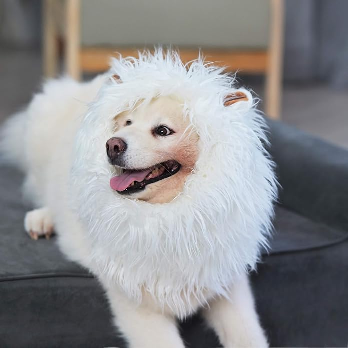 Lion Mane Wig for Dogs with Ears, Funny Pet Costumes for Halloween Christmas