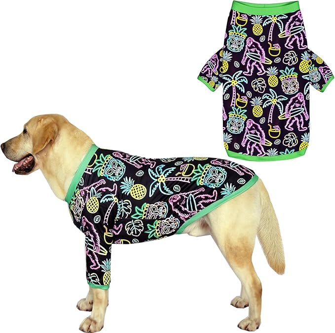 Dog T Shirts with Fluorescence Orangutan Pattern Printed Pet Shirt Softable Pajamas for Large Dogs,Orangutan 2XL