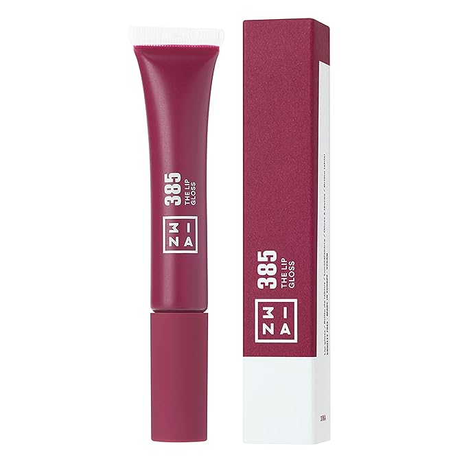 3ina MAKEUP - Vegan - Cruelty Free - The Lip Gloss 385 - Burgundy Lip Gloss - Mirror-effect - Glossy Look - Creamy Texture - Highly Pigmented - Lip Gloss with wand