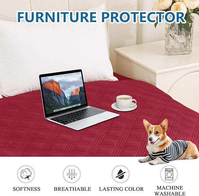 Waterproof Reversible Dog Blanket, Soft Couch Cover for Dogs Washable | Dual-Sided Waterproof Pet Bed Blanket, Resist Stains Spills & Pet Hair, Practical Furniture Protector For Pets, Size 40"x80"