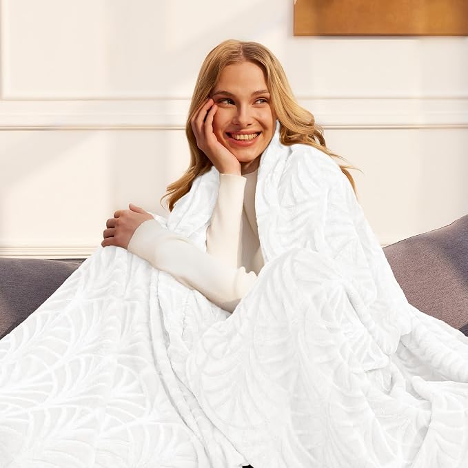Whale Flotilla Soft Flannel Fleece King Size Bed Blanket, White | Cozy Lightweight Breathable Coverlet, Plush Fluffy Bedspread, Vintage Pattern Decorative Blanket for Bed All Season, 90"x104"