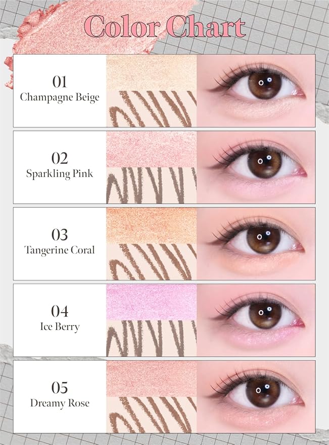 Idol AEGYO-SAL Maker 04 Ice Berry, 2-in-1 Under-Eye Highlighter and Contour Liner for Bright, Voluminous Eyes, Long-Lasting, Smudge-Proof Shimmer Stick with Natural Glow, Korean Beauty