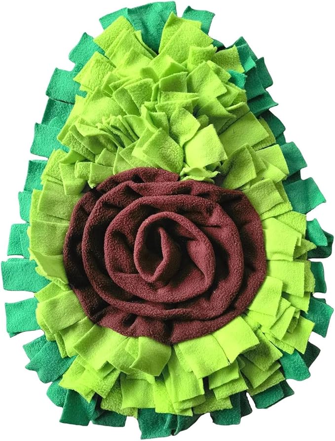 Ferret Cats Snuffle Mat Fleece Foraging Mats Interactive Feeding Toy Small Animal Rabbit Guinea Pig Rat Hamster Anti Slip Treat Dispenser Slow Feeder (Avocado)
