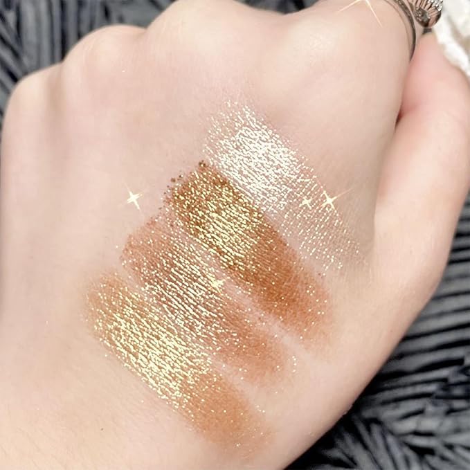 9 Colors Milk Tea Glitter Eyeshadow Palette, Matte Nude Neutral Brown Blendable Shades, Bronzer Champange Gorgeous Pearls Powder Eyeshadow, Sparkling Shimmer Daily Bright Diamond Makeup #01