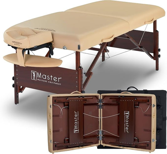 Master Massage 30" Del Ray Pro Portable Massage Table (30" Width x 84" Length) with Adjustable Height, 750lbs Working Capacity