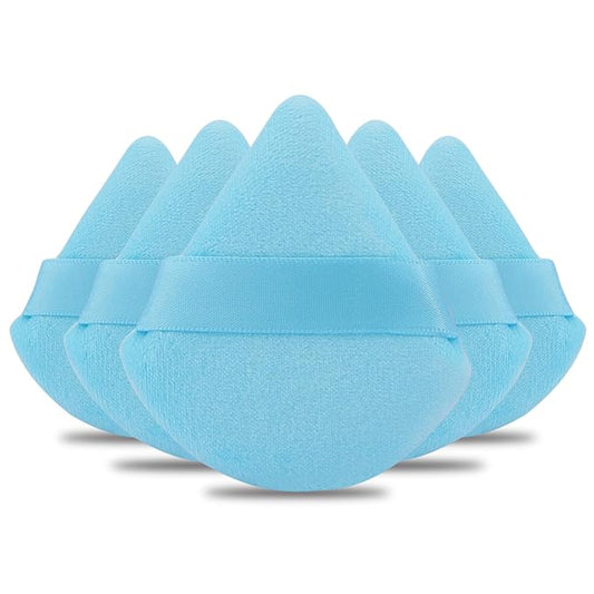 Powder Puff Daubigny 6 PCS Makeup Puff Face Soft Triangle Powder Puffs for Loose Powder Mineral Powder Body Powder Velour Cosmetic Foundation Sponges Blender Beauty Makeup Tools(Blue)