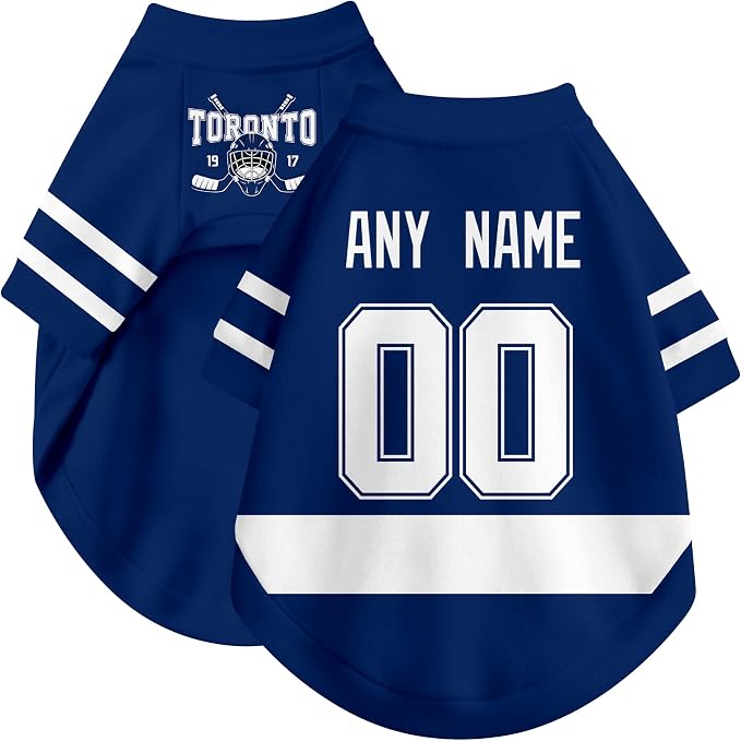 Toronto Dog Clothes Personalized Pet T Shirt for Dogs Gift | Custom Name Number Jersey Style Pet Shirt for Dog