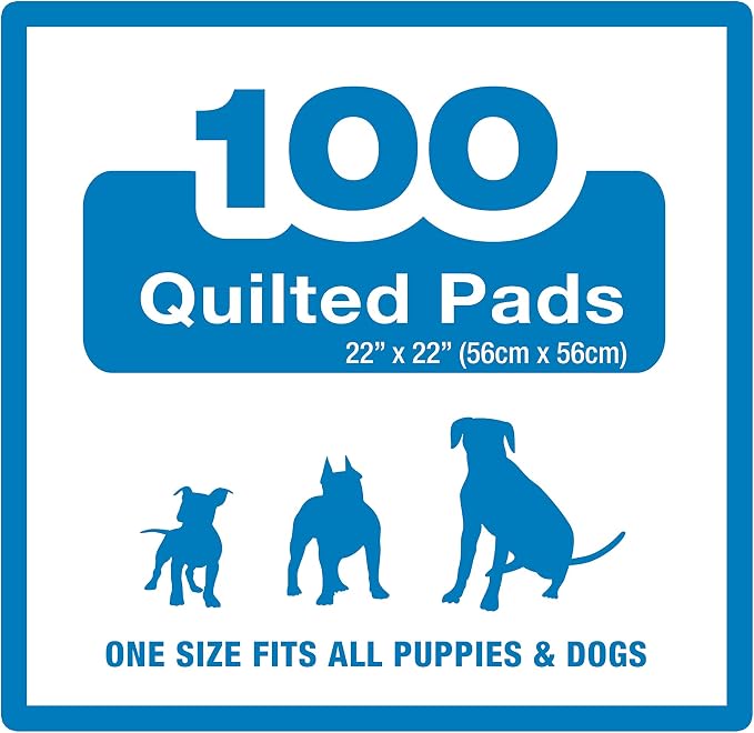 Four Paws Pet Select Pee Pee Pads for Dogs and Puppies 100 Count Standard: 22" x 22" | Leak-proof, 12 hour floor protection, quilted potty training pads, 5 layers, 22" x 22"
