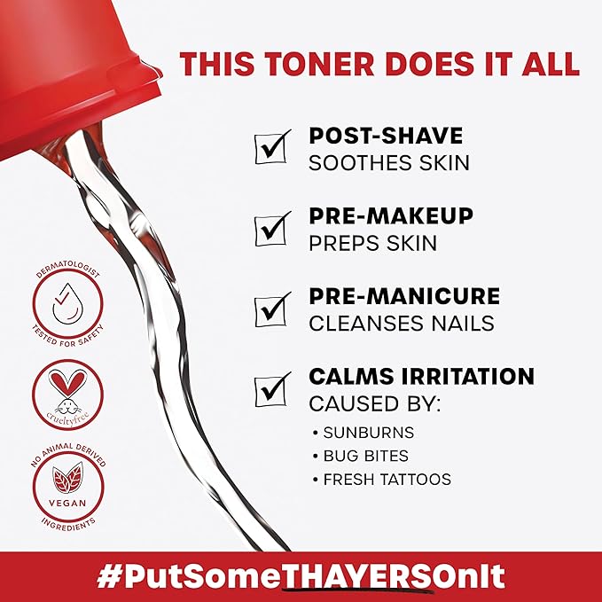 THAYERS Alcohol-Free, Hydrating, Unscented Witch Hazel Facial Toner with Aloe Vera Formula, Vegan, Dermatologist Tested and Recommended, 8.5 Oz (Pack of 2)