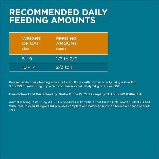 Purina ONE Natural Dry Cat Food, Tender Selects Blend With Real Chicken - (Pack of 4) 3.5 lb. Bags