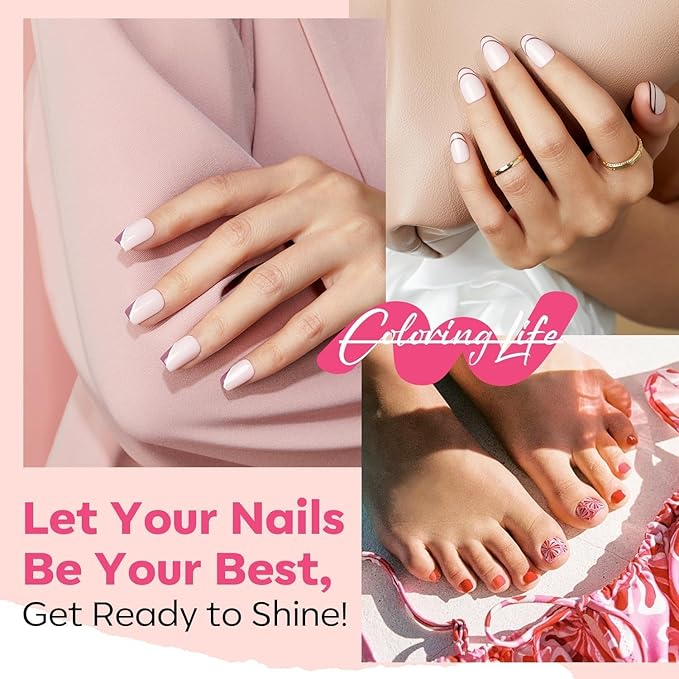modelones Valentines Nail Polish Set 6 Colors Neutral Nude Pink Fall Winter Quick Dry Mini Finger Bulk Manicure Kit Diy Nail Art Home Salon Gifts For Women Girls